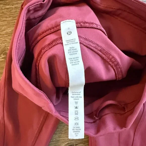 Lululemon All the Right Places HR Crop 23" Mulberry Wine Size 2 - Picture 9 of 11